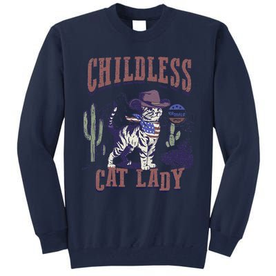 This Childless Cat Lady Ladies Is Voting For Kamala 2024 Tall Sweatshirt