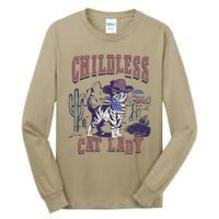 This Childless Cat Lady Ladies Is Voting For Kamala 2024 Tall Long Sleeve T-Shirt