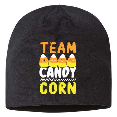 Team Candy Corn Funny Halloween Scary Lazy Costume Kids Sustainable Beanie