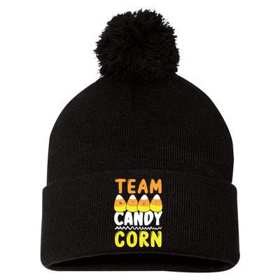 Team Candy Corn Funny Halloween Scary Lazy Costume Kids Pom Pom 12in Knit Beanie