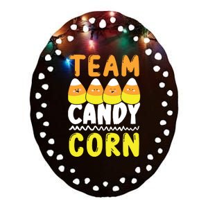 Team Candy Corn Funny Halloween Scary Lazy Costume Kids Ceramic Oval Ornament