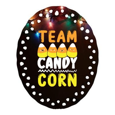 Team Candy Corn Funny Halloween Scary Lazy Costume Kids Ceramic Oval Ornament