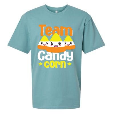 Team Candy Corn Halloween Costume Funny Sueded Cloud Jersey T-Shirt