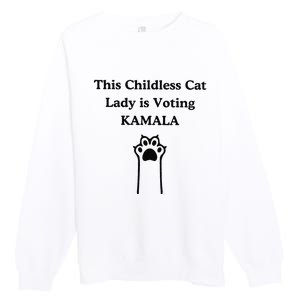 This Childless Cat Lady Is Voting Kamala Premium Crewneck Sweatshirt