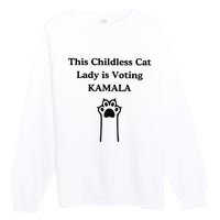 This Childless Cat Lady Is Voting Kamala Premium Crewneck Sweatshirt