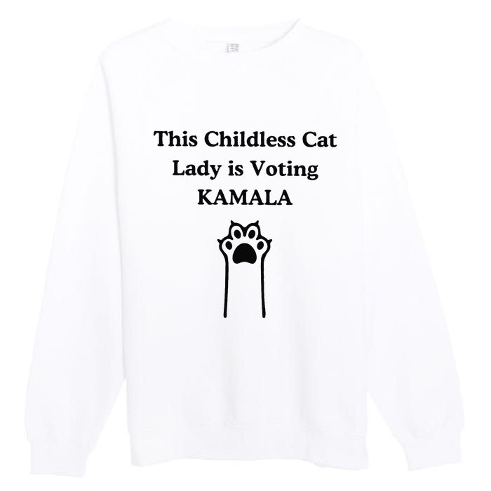 This Childless Cat Lady Is Voting Kamala Premium Crewneck Sweatshirt