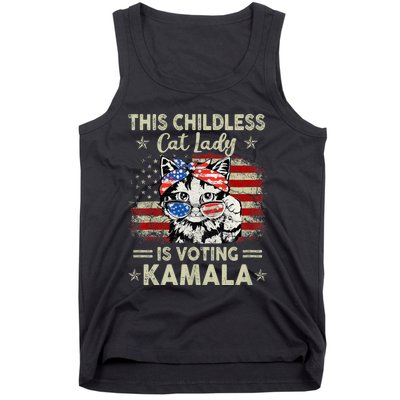 This Childless Cat Lady Is Voting Kamala Harris 2024 Tank Top