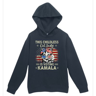 This Childless Cat Lady Is Voting Kamala Harris 2024 Urban Pullover Hoodie