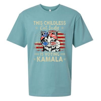 This Childless Cat Lady Is Voting Kamala Harris 2024 Sueded Cloud Jersey T-Shirt