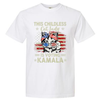 This Childless Cat Lady Is Voting Kamala Harris 2024 Garment-Dyed Heavyweight T-Shirt