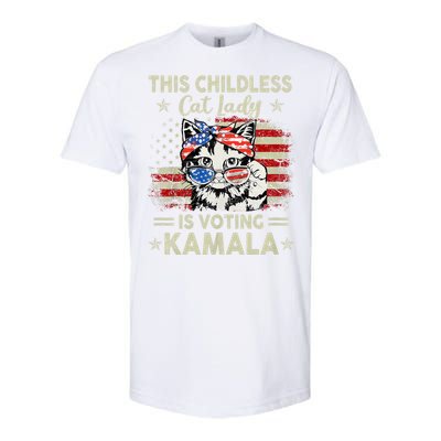 This Childless Cat Lady Is Voting Kamala Harris 2024 Softstyle CVC T-Shirt