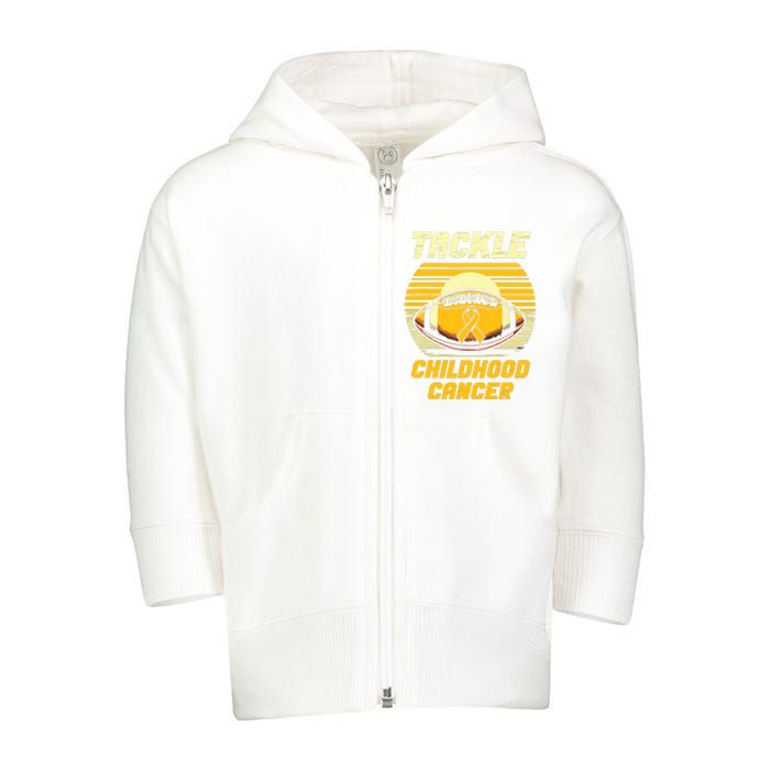 Tackle Childhood Cancer Awareness Toddler Zip Fleece Hoodie