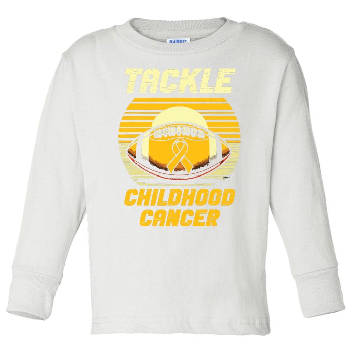 Tackle Childhood Cancer Awareness Toddler Long Sleeve Shirt