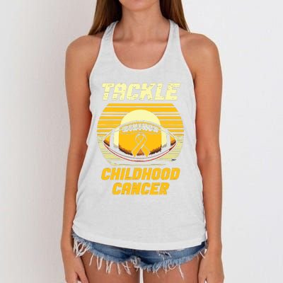 Tackle Childhood Cancer Awareness Women's Knotted Racerback Tank