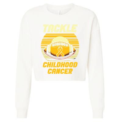 Tackle Childhood Cancer Awareness Cropped Pullover Crew