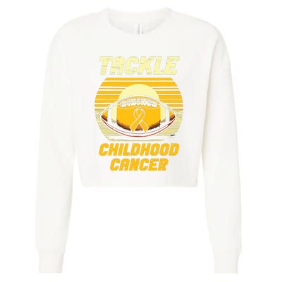 Tackle Childhood Cancer Awareness Cropped Pullover Crew