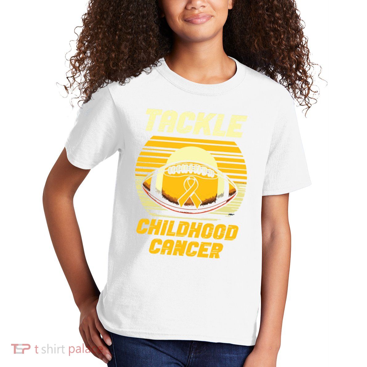 Tackle Childhood Cancer Awareness Kids T-Shirt