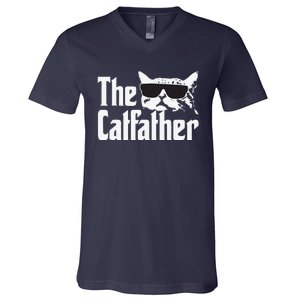 The Catfather Cat Daddy Funny Gift V-Neck T-Shirt