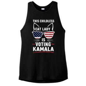 This Childless Cat Lady Is Voting Kamala Harris 2024 Ladies PosiCharge Tri-Blend Wicking Tank