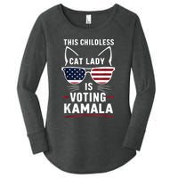 This Childless Cat Lady Is Voting Kamala Harris 2024 Women's Perfect Tri Tunic Long Sleeve Shirt