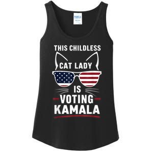 This Childless Cat Lady Is Voting Kamala Harris 2024 Ladies Essential Tank