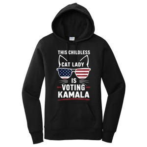 This Childless Cat Lady Is Voting Kamala Harris 2024 Women's Pullover Hoodie