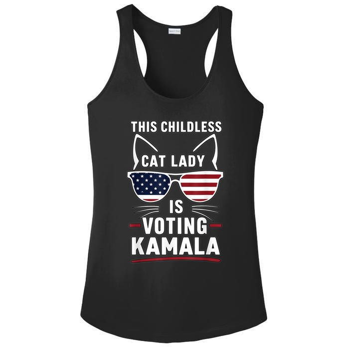 This Childless Cat Lady Is Voting Kamala Harris 2024 Ladies PosiCharge Competitor Racerback Tank