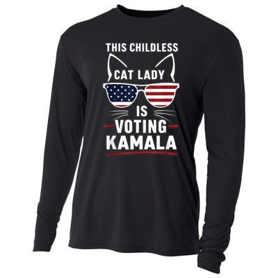 This Childless Cat Lady Is Voting Kamala Harris 2024 Cooling Performance Long Sleeve Crew