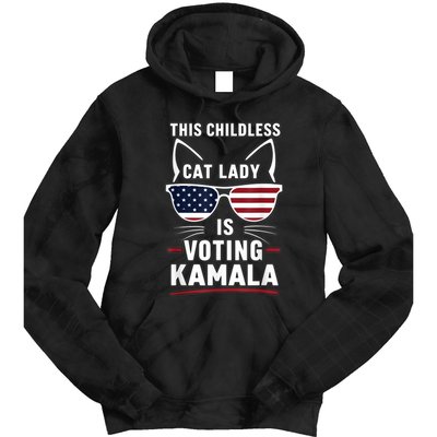 This Childless Cat Lady Is Voting Kamala Harris 2024 Tie Dye Hoodie