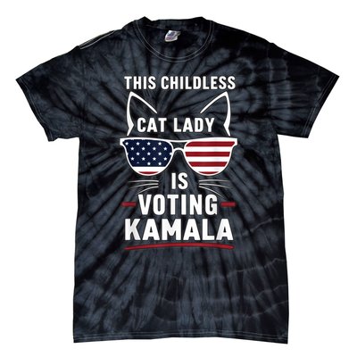 This Childless Cat Lady Is Voting Kamala Harris 2024 Tie-Dye T-Shirt