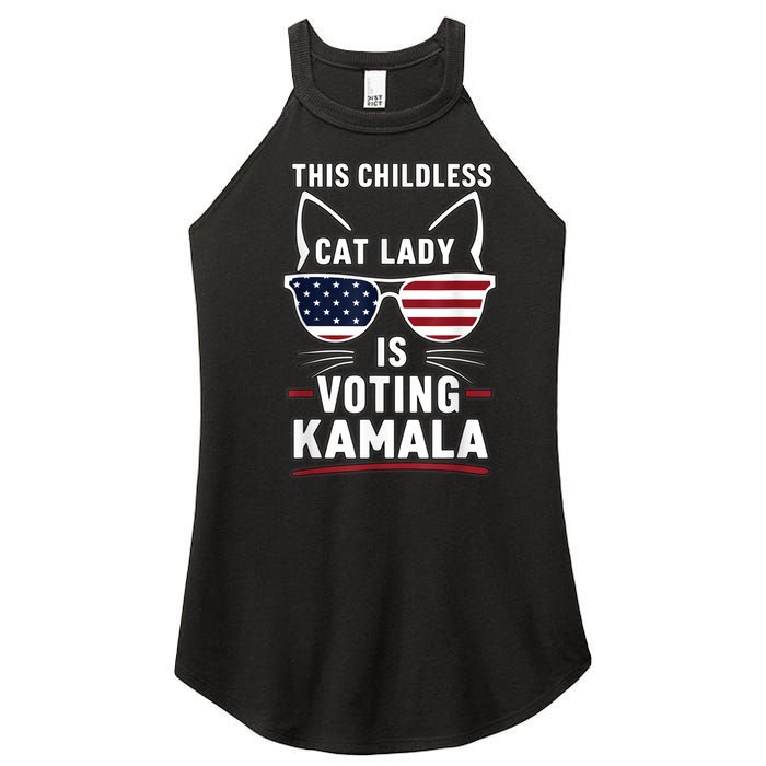 This Childless Cat Lady Is Voting Kamala Harris 2024 Women's Perfect Tri Rocker Tank