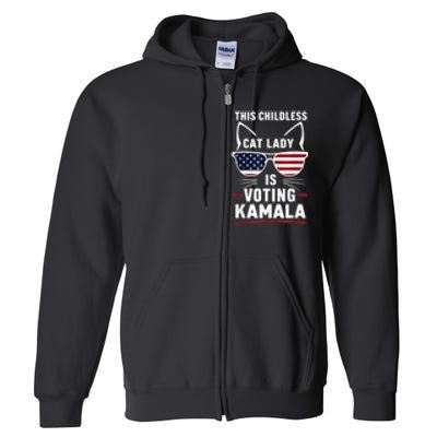 This Childless Cat Lady Is Voting Kamala Harris 2024 Full Zip Hoodie