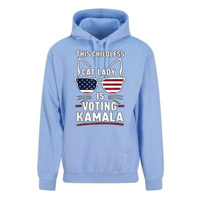 This Childless Cat Lady Is Voting Kamala Harris 2024 Unisex Surf Hoodie