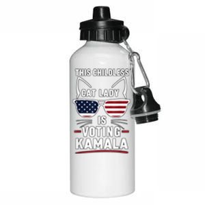 This Childless Cat Lady Is Voting Kamala Harris 2024 Aluminum Water Bottle