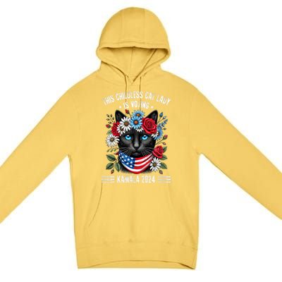 This Childless Cat Lady Ladies Is Voting Kamala 2024 Premium Pullover Hoodie