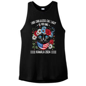 This Childless Cat Lady Ladies Is Voting Kamala 2024 Ladies PosiCharge Tri-Blend Wicking Tank