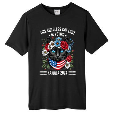 This Childless Cat Lady Ladies Is Voting Kamala 2024 Tall Fusion ChromaSoft Performance T-Shirt