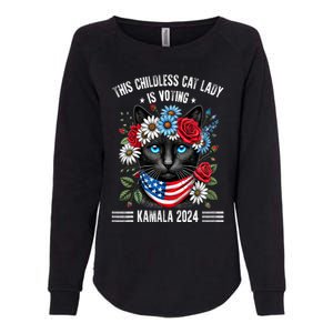 This Childless Cat Lady Ladies Is Voting Kamala 2024 Womens California Wash Sweatshirt