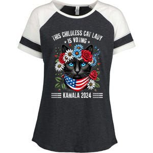 This Childless Cat Lady Ladies Is Voting Kamala 2024 Enza Ladies Jersey Colorblock Tee