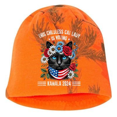 This Childless Cat Lady Ladies Is Voting Kamala 2024 Kati - Camo Knit Beanie