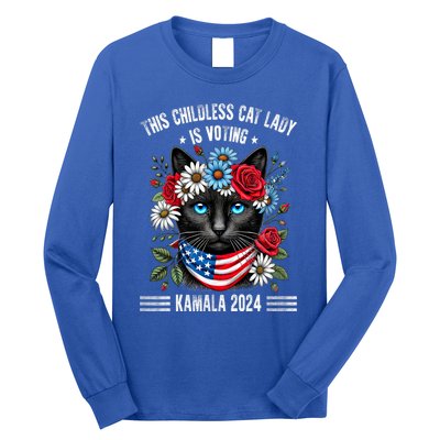 This Childless Cat Lady Ladies Is Voting Kamala 2024 Long Sleeve Shirt