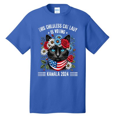 This Childless Cat Lady Ladies Is Voting Kamala 2024 Tall T-Shirt