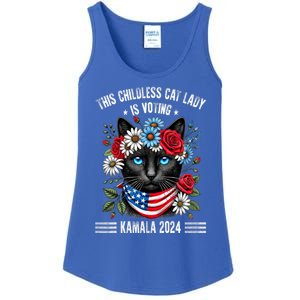 This Childless Cat Lady Ladies Is Voting Kamala 2024 Ladies Essential Tank