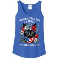 This Childless Cat Lady Ladies Is Voting Kamala 2024 Ladies Essential Tank