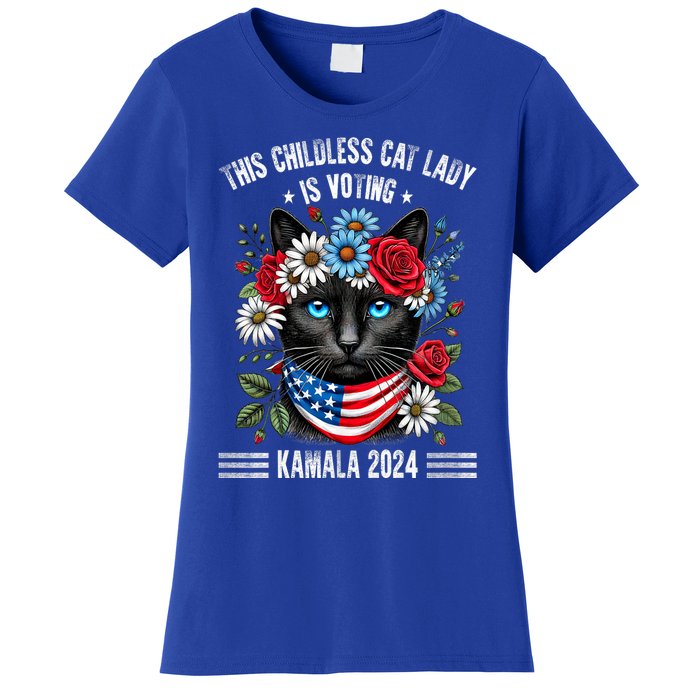 This Childless Cat Lady Ladies Is Voting Kamala 2024 Women's T-Shirt