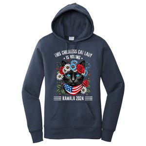 This Childless Cat Lady Ladies Is Voting Kamala 2024 Women's Pullover Hoodie