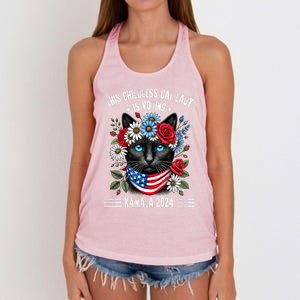 This Childless Cat Lady Ladies Is Voting Kamala 2024 Women's Knotted Racerback Tank