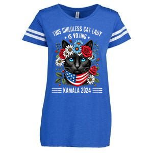 This Childless Cat Lady Ladies Is Voting Kamala 2024 Enza Ladies Jersey Football T-Shirt