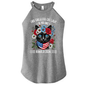 This Childless Cat Lady Ladies Is Voting Kamala 2024 Women's Perfect Tri Rocker Tank