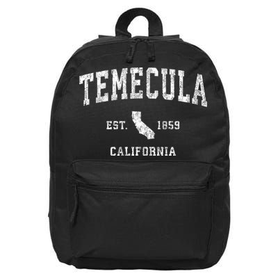 Temecula California Ca Vintage Athletic Sports 16 in Basic Backpack